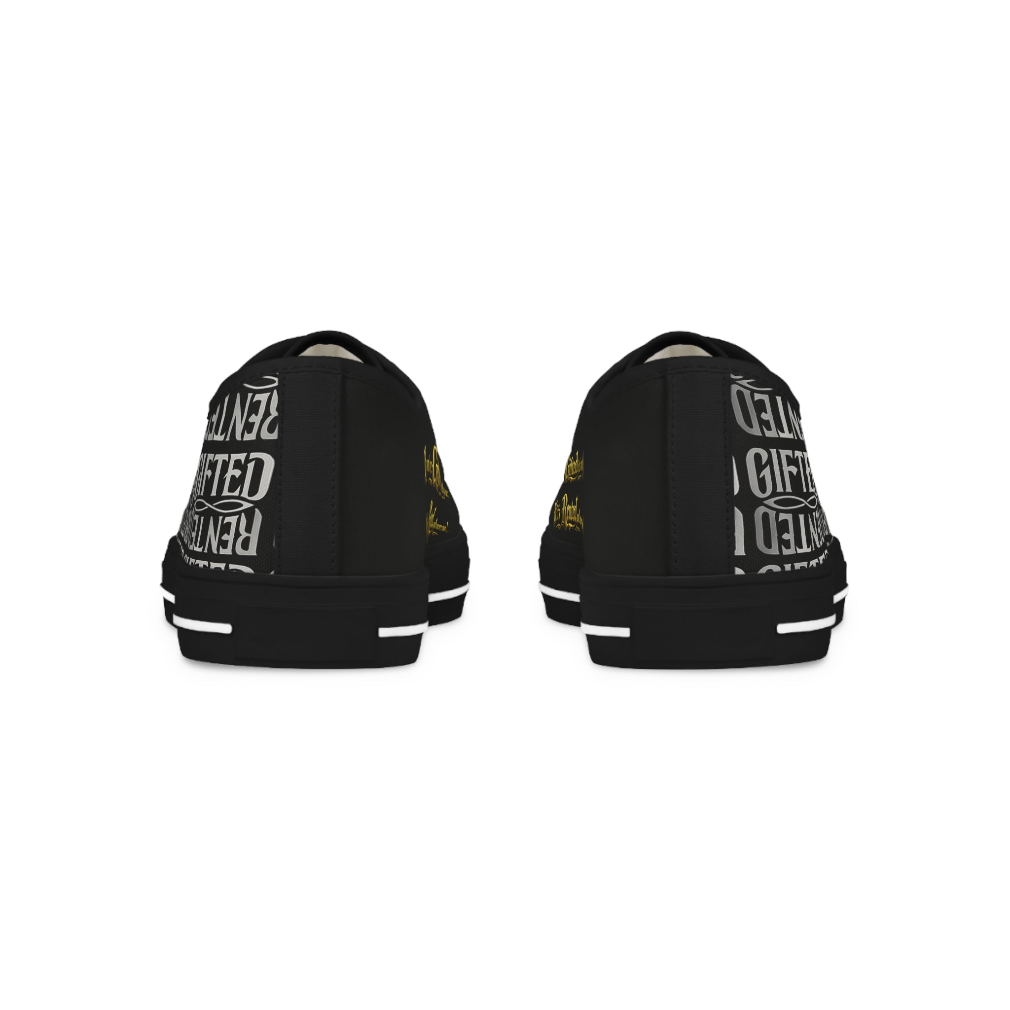 Luxury Graphic Low-Top Sneakers — “Gifted / Rented” Statement $65.00