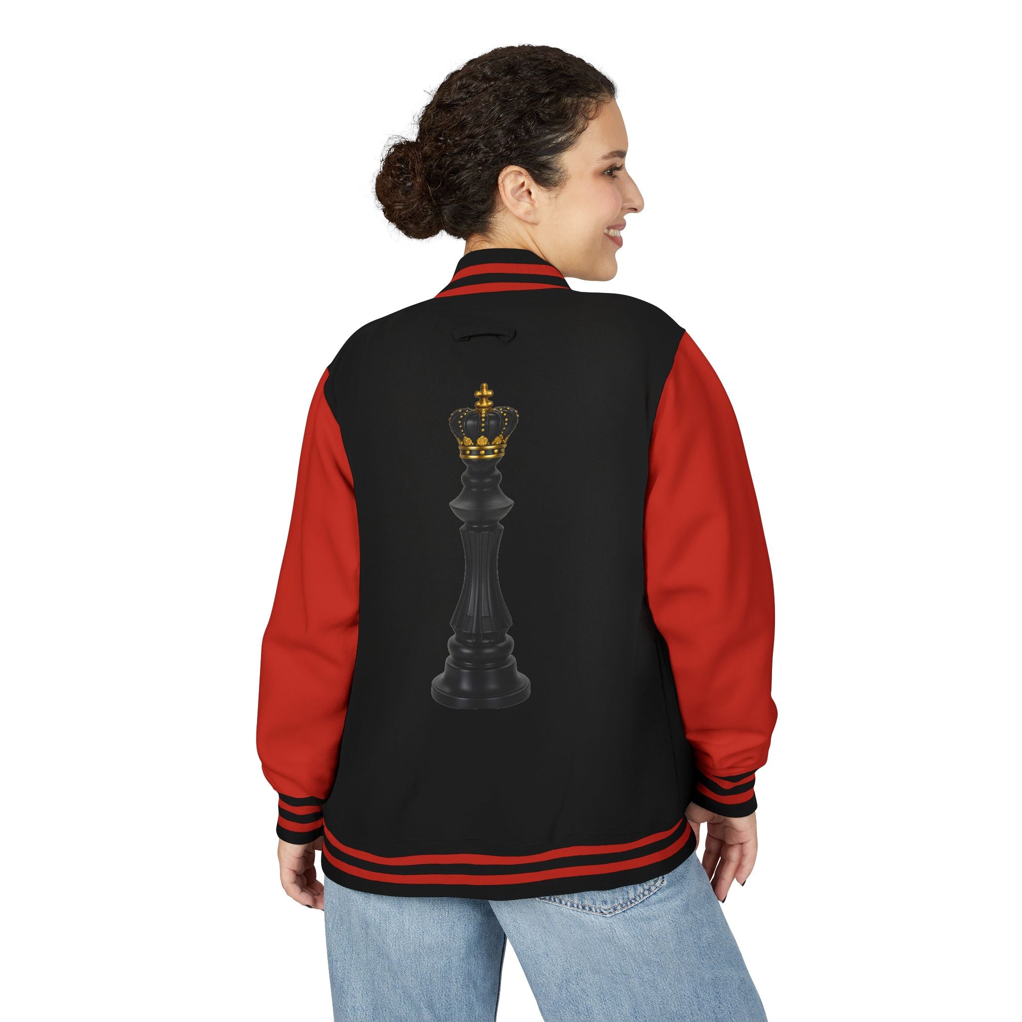 Gifted not Rented Logo Chest Crowned King Icon Letterman Jacket $95