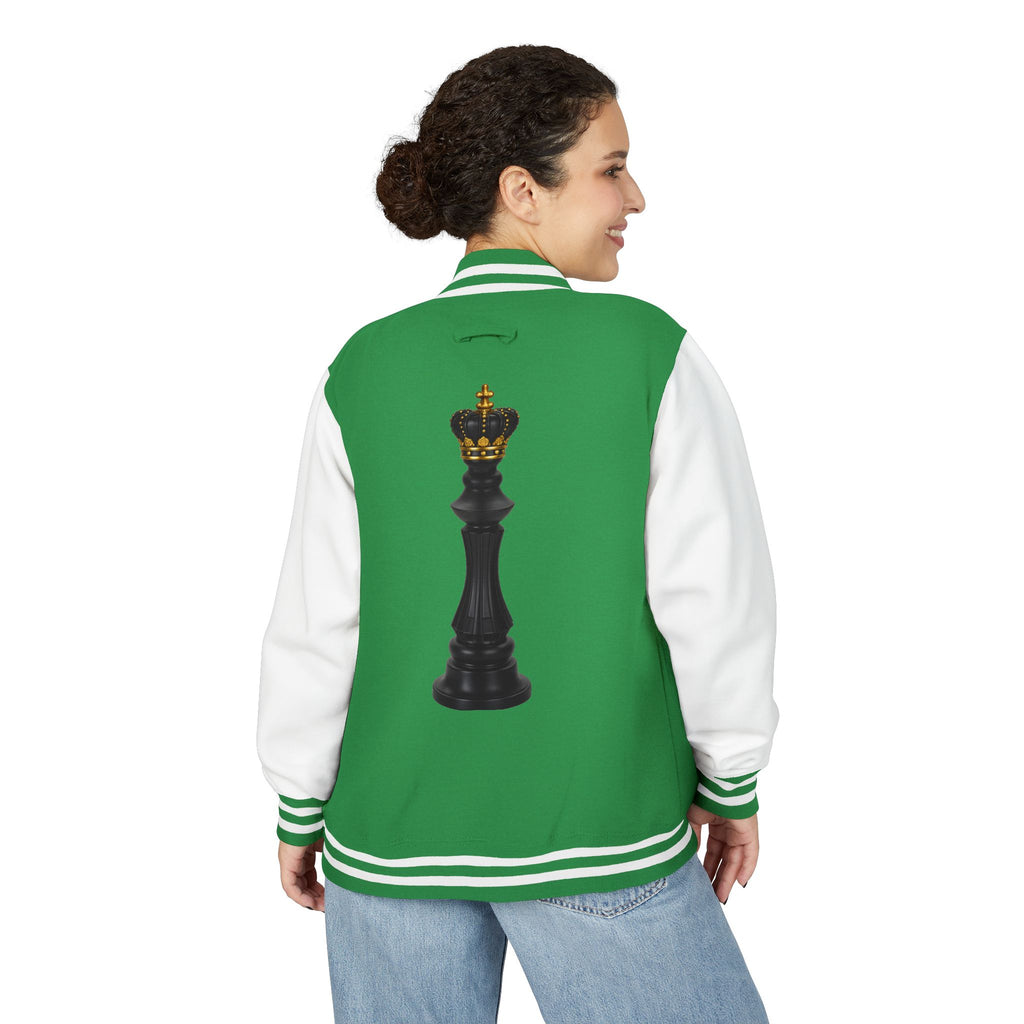 Gifted not Rented Logo Chest Crowned King Icon Letterman Jacket $95