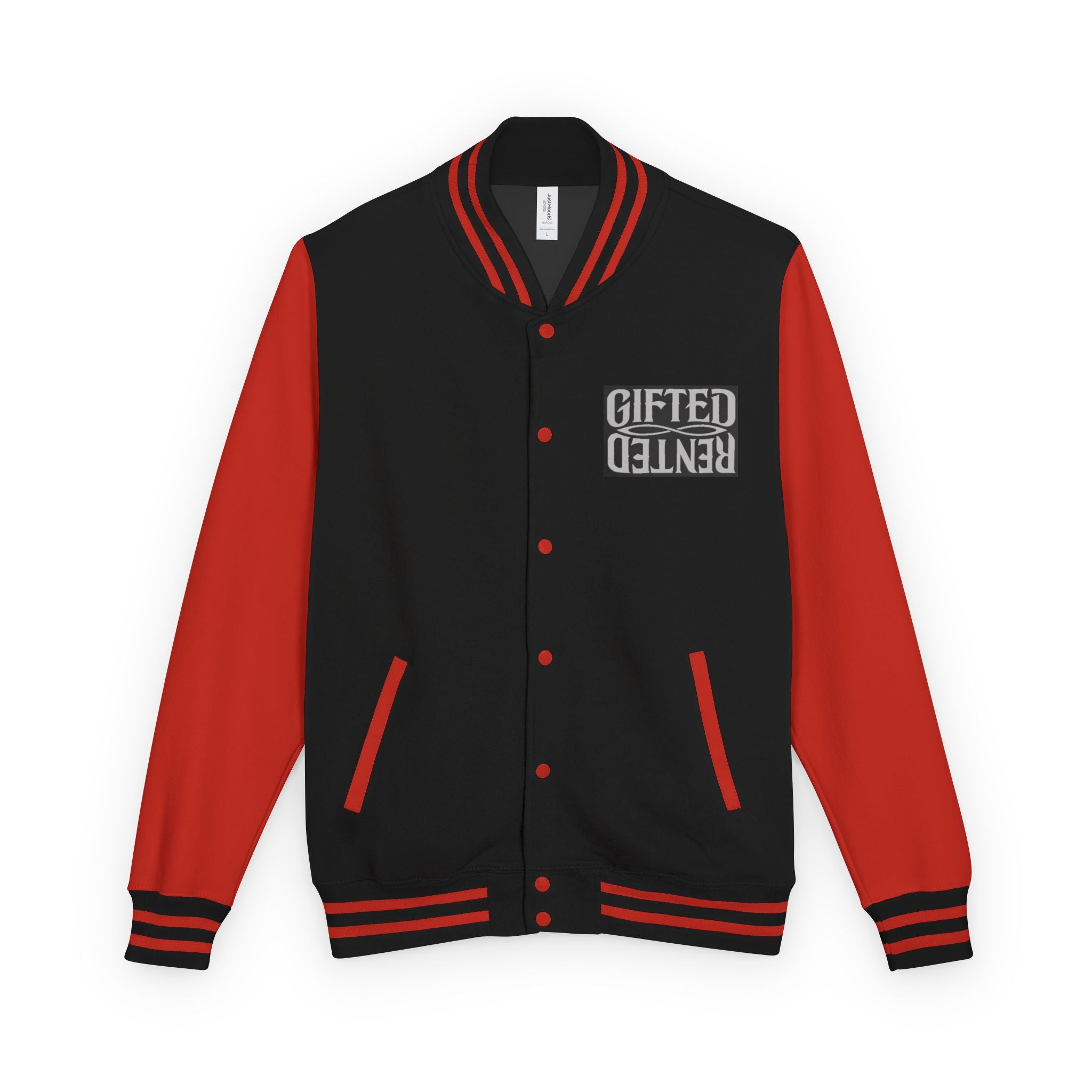 Gifted not Rented Logo Chest Crowned King Icon Letterman Jacket $95