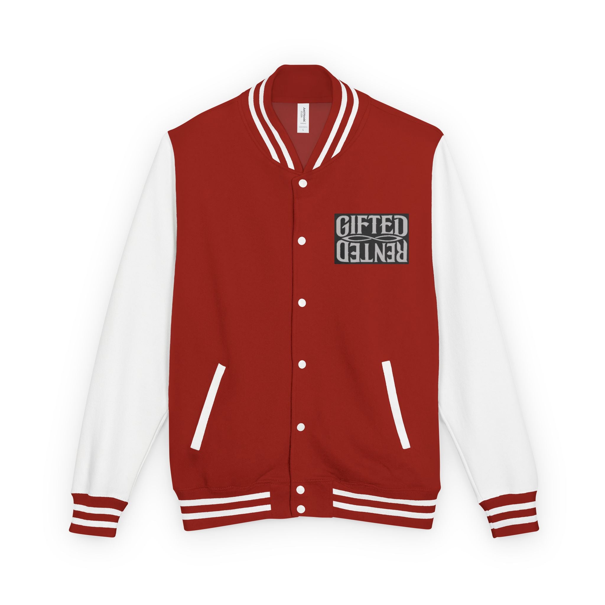 Gifted not Rented Logo Chest Crowned King Icon Letterman Jacket $95