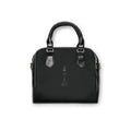Minimal Black Shoulder Handbag with Crown Accent | Structured Everyday Purse by Clien Wil
