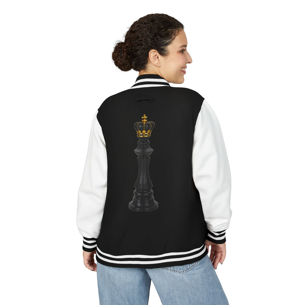 Gifted not Rented Logo Chest Crowned King Icon Letterman Jacket $95