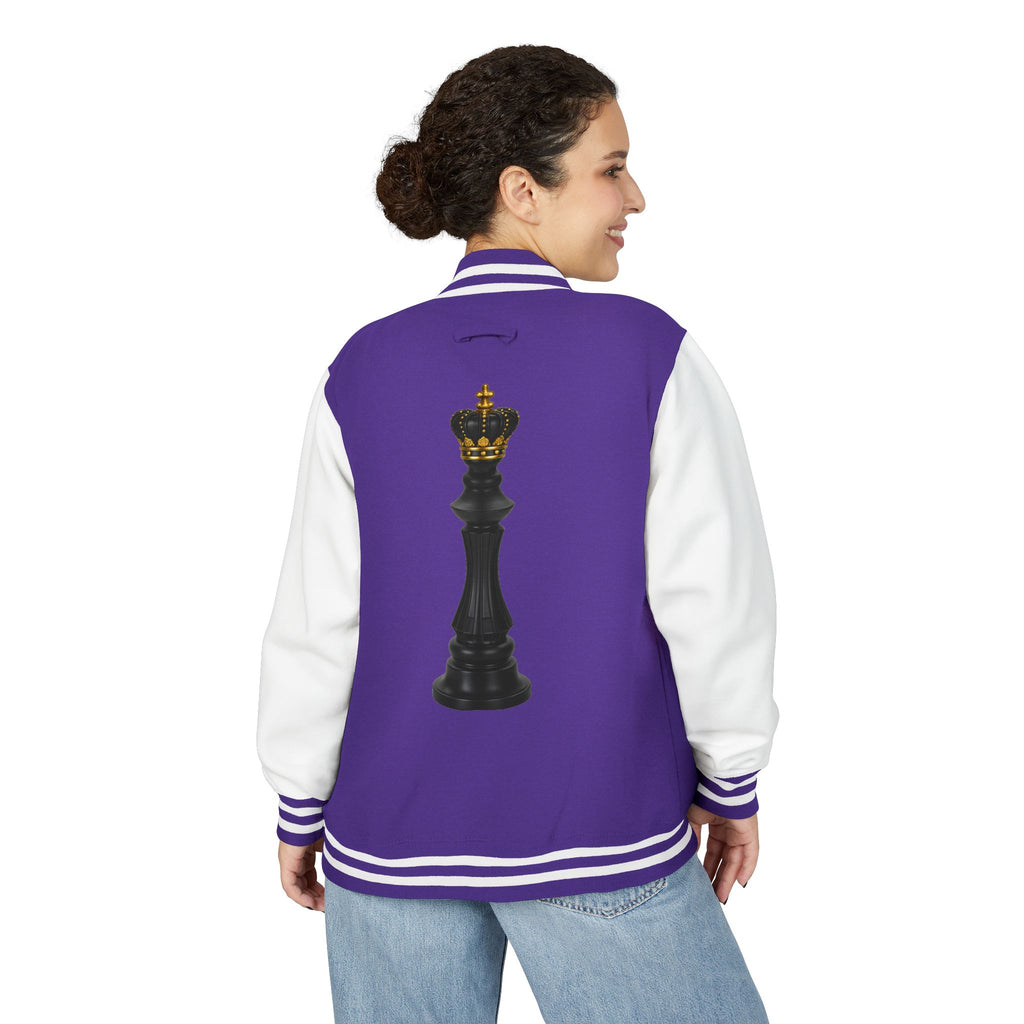 Gifted not Rented Logo Chest Crowned King Icon Letterman Jacket $95