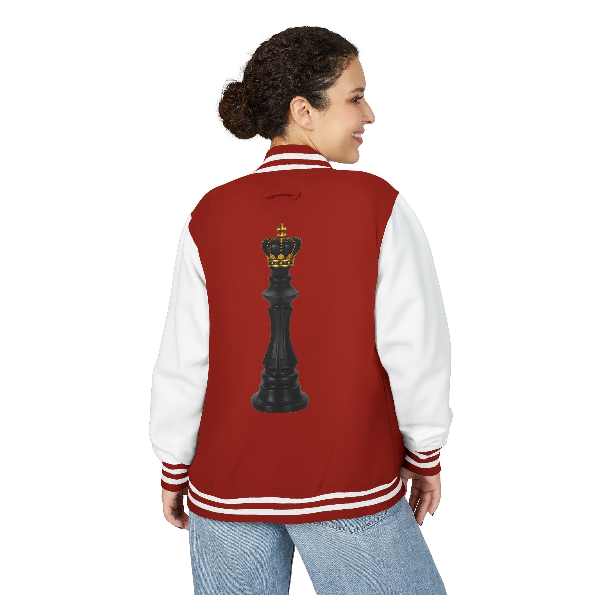 Gifted not Rented Logo Chest Crowned King Icon Letterman Jacket $95