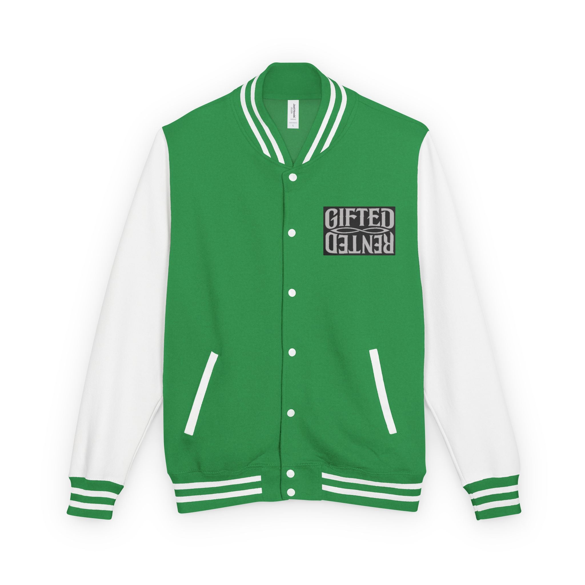 Gifted not Rented Logo Chest Crowned King Icon Letterman Jacket $95