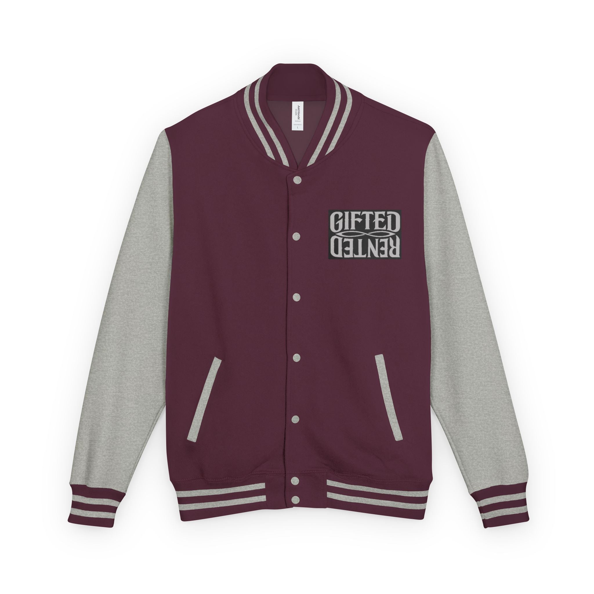 Gifted not Rented Logo Chest Crowned King Icon Letterman Jacket $95