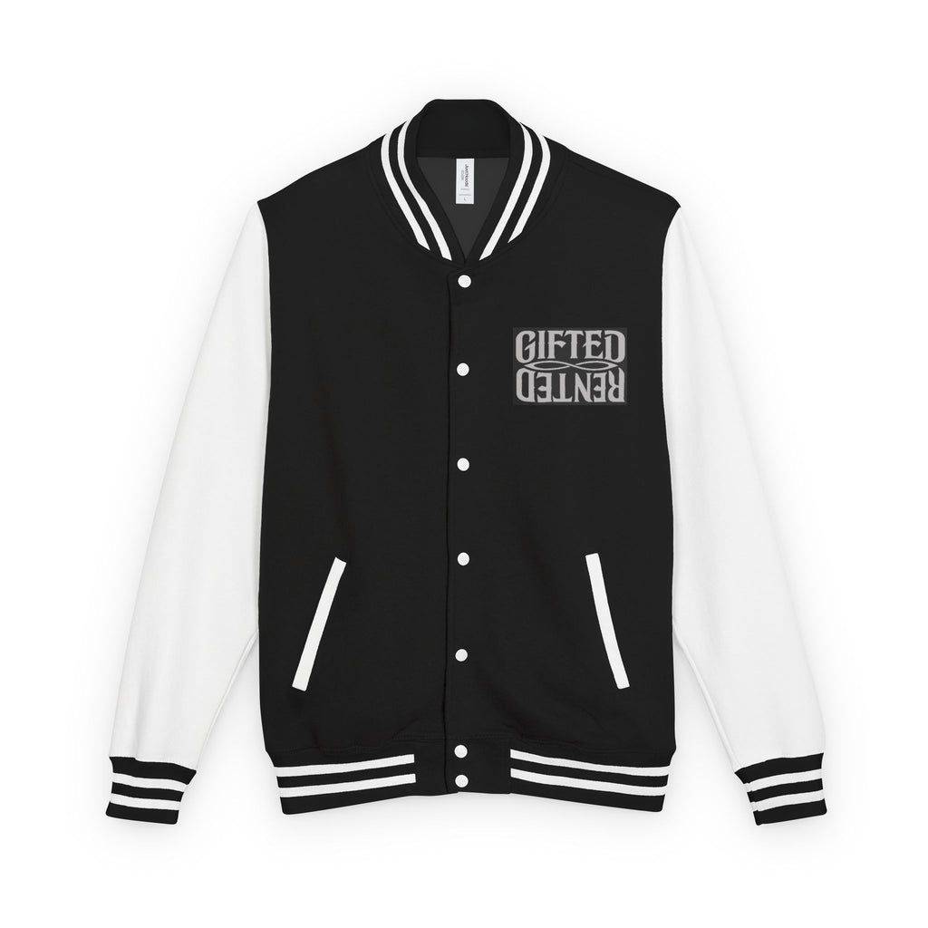 Gifted not Rented Logo Chest Crowned King Icon Letterman Jacket $95