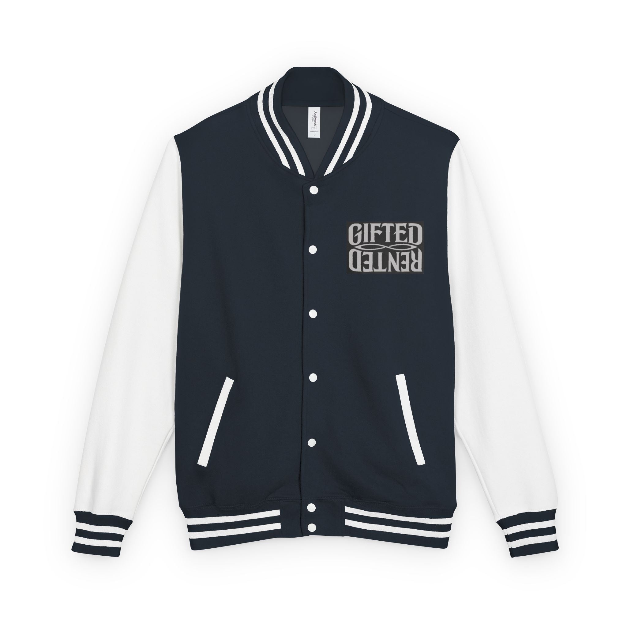 Gifted not Rented Logo Chest Crowned King Icon Letterman Jacket $95